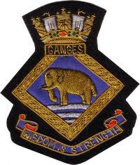 HMS GANGES BLAZER BADGE