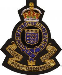 ROYAL ARMY ORDNANCE CORPS BLAZER BADGE